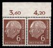 BRD Bund BRD Bund 180x Wv postfrisch als waag. Paar vom Oberrand MiNr. 180x Wv postfrisch als waag. Paar vom Oberrand -
