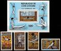 Elfenbeinküste Elfenbeinküste 649-652 und Block 16 postfrisch Olympische Spiele MiNr. 649-652 und Block 16 postfrisch Olympische Spiele -