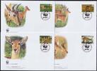 Ghana Ghana 4168-4171 gestempelt als FDCs / Wildtiere MiNr. 4168-4171 gestempelt als FDCs / Wildtiere -
