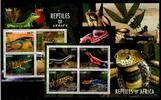 Ghana Ghana 4262-4269, Block 517 und 518 postfrisch Kleinbogensatz / Reptilien MiNr. 4262-4269, Block 517 und 518 postfrisch Kleinboge -