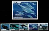 Ghana Ghana 977-981 und Block 100 postfrisch Meerestiere MiNr. 977-981 und Block 100 postfrisch Meerestiere -
