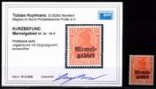 Memel Memel 14 V postfrisch Kurzbefund Huylemans BPP MiNr. 14 V postfrisch Kurzbefund Huylemans BPP -