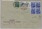 Alliierte Besetzung 918,919,943,947,949 auf Brief Sowj. Zone ZF -
