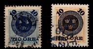 Schweden Schweden 39 - 40 gestempelt MiNr. 39 - 40 gestempelt -