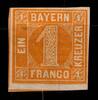 Bayern Bayern 8 mit Falz dünne Stelle MiNr. 8 mit Falz dünne Stelle -
