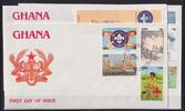 Ghana Ghana 1501-1508 und Block 172 und 173 gestempelt als FDC / Pfadfinder MiNr. 1501-1508 und Block 172 und 173 gestempelt als FDC / -
