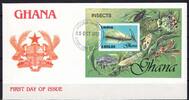 Ghana Ghana Block 182 gestempelt als FDC / Insekten MiNr. Block 182 gestempelt als FDC / Insekten -