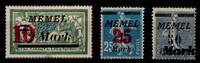 Memel Memel 121-123 postfrisch MiNr. 121-123 postfrisch -