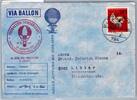 BRD Bund Freiballon Fahrt 1964 auf Brief Kinderdorf Wahlwies -