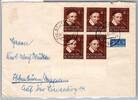 BRD Bund 143 auf Brief per 5 vom Eckrand -