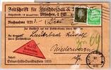 Deutsches Reich 417, 468 auf Paketzettel Nachnahme -