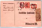 Deutsches Reich Dienst D 33 c, D40,48,50 auf Postkarte gepr. Infla Berlin -