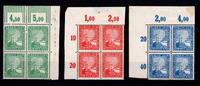 Deutsches Reich Deutsches Reich 372-374 postfrisch als 4er Block mit Haftstelle im Rand MiNr. 372-374 postfrisch als 4er Block mit Haftstelle im -