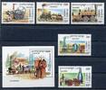 Kambodscha Kambodscha 1523-1527 + Block 325 postfrisch Eisenbahn MiNr. 1523-1527 + Block 325 postfrisch Eisenbahn -