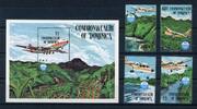 Dominica Dominica 889-892 + Block 94 postfrisch Flugzeuge MiNr. 889-892 + Block 94 postfrisch Flugzeuge -