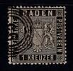 Baden Baden 9 gestempelt Ecke ist angesetzt MiNr. 9 gestempelt Ecke ist angesetzt -