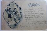 AK Deutschland Grußkarte - Kinder 1899 gebraucht -