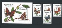 Gambia Gambia 1165-1166,69,71 + Block 112 postfrisch Schmetterlinge MiNr. 1165-1166,69,71 + Block 112 postfrisch Schmetterlinge -