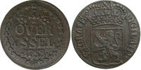 Nederland Duit 1753 Overijssel Duit 1753 vz