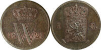Nederland 1 Cent 1821 U Koning Willem I 1815–1840 1 Cent 1821 vz+