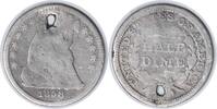 US Half Dime 1858 Liberty Seated Half Dime RPD/Inverted Date FS-302 G (HOLE) Uncertified None -