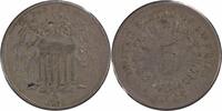 US Nickel 1866 Shield Nickel RPD VF Uncertified #940 None -