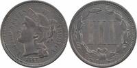 US Three Cent 1867 Three Cent Nickel AU Uncertified None -