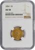 US Three Dollar 1854 $3 Gold AU58 NGC None -
