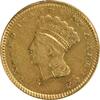 US Dollar 1857 $1 Gold Type 3 VF (Solder Removed) Uncertified #221 None -