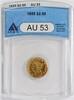 US Two and a Half Dollar 1855 $2.50 Gold Liberty Head AU53 ANACS None -