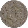 US Three Cent 1851 Three Cent Silver VF Uncertified #1020 None -