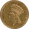 US Three Dollar 1874 $3 Gold EF Uncertified #1055 None -