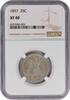 US Quarter 1857 Liberty Seated Silver Quarter EF40 NGC None -
