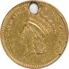 US Dollar 1862 $1 Gold Type 3 EF (Hole) Uncertified #1102 None -