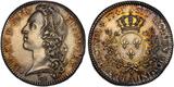 France Demi-ecu 1741 Louis XV Preserie du  au Bandeau Paris unz patine flan bruni