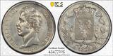 France 5 Francs 1828 Charles X  La Rochelle vz PCGS AU Rare tirage