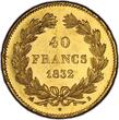 France 40 Francs 1832 Louis-Philippe  or Rouen NGC MS65 Fleur de coin Flan miroir