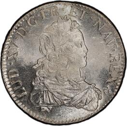 France Ecu de France 1724 Louis XV  Troyes Flan neuf Fleur de coin PCGS MS64