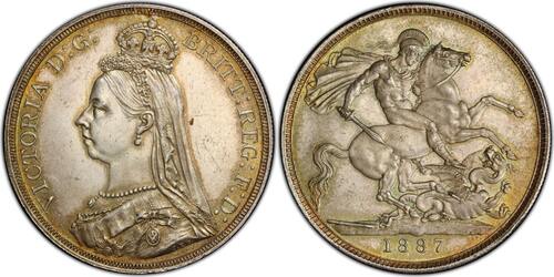 Crown 1887 Great Britain unz monnaie Qualité Proof rare