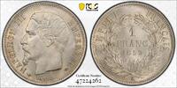 France 1 Franc 1859 Napoléon III  Paris Splendide à FDC PCGS MS64