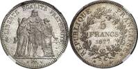 France 5 Francs 1877 Hercule Paris NGC MS67 Fleur de coin +++ Top Pop Plus haut grade