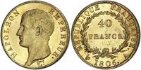 France 40 Francs 1806 Napoléon Empereur  or Paris Splendide NGC MS62 flan miroir rare