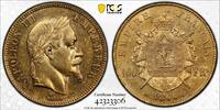 France 100 Francs 1866 Napoléon III  or Tête laurée Strasbourg Superbe PCGS AU58 rare
