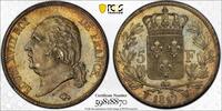 France 5 Francs 1817 Louis XVIII  Lille PCGS MS64 Top Pop Spl à Fleur de coin rare
