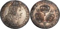 France 1709 Louis XIV écu aux trois couronnes Reims unz patine rare