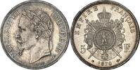 France 5 Francs 1870 Napoléon III  Tête laurée Paris NGC MS65 Fleur de coin rare Qualité