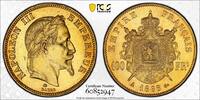 France 100 Francs 1868 Napoléon III  or Tête laurée Paris PCGS MS62 Splendide