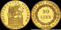 20 Lire 1848 Governi Provvisori Venezia  Prooflike Splendide rara NGC MS62