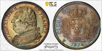 France 5 Francs 1814 Louis XVIII  Buste habillé Paris PCGS MS63 Patine médaillier