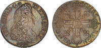 France 1691 Louis XIV Ecu aux Huit L Tours vz patine rare